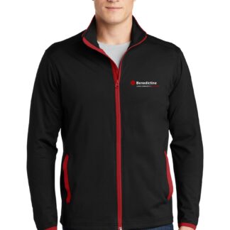 Mens Sport-Tek® Sport-Wick® Stretch Contrast Full-Zip Jacket