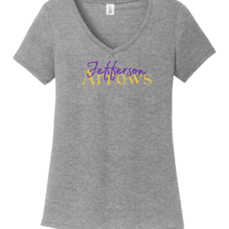 Full Logo Jefferson Arrows 2 Color District® Women’s Perfect Tri® V-Neck Tee