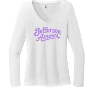 Full Logo Jefferson Arrows 2 Color District® Women’s Perfect Tri® Long Sleeve V-Neck Tee